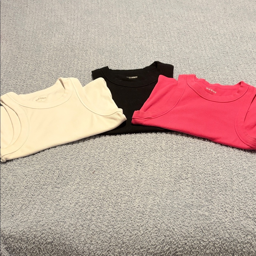 Old Navy Women's Tank Tops - White, Black, Pink